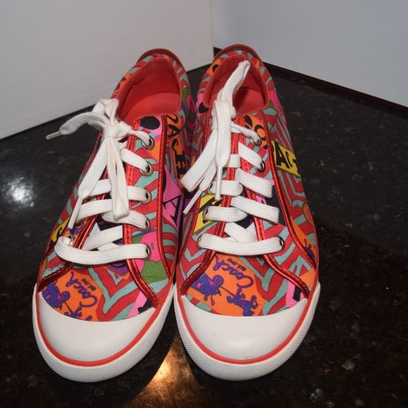 COACH BARRETT ZEBRA GRAFIT P 8M NIB RED - Picture 3 of 8